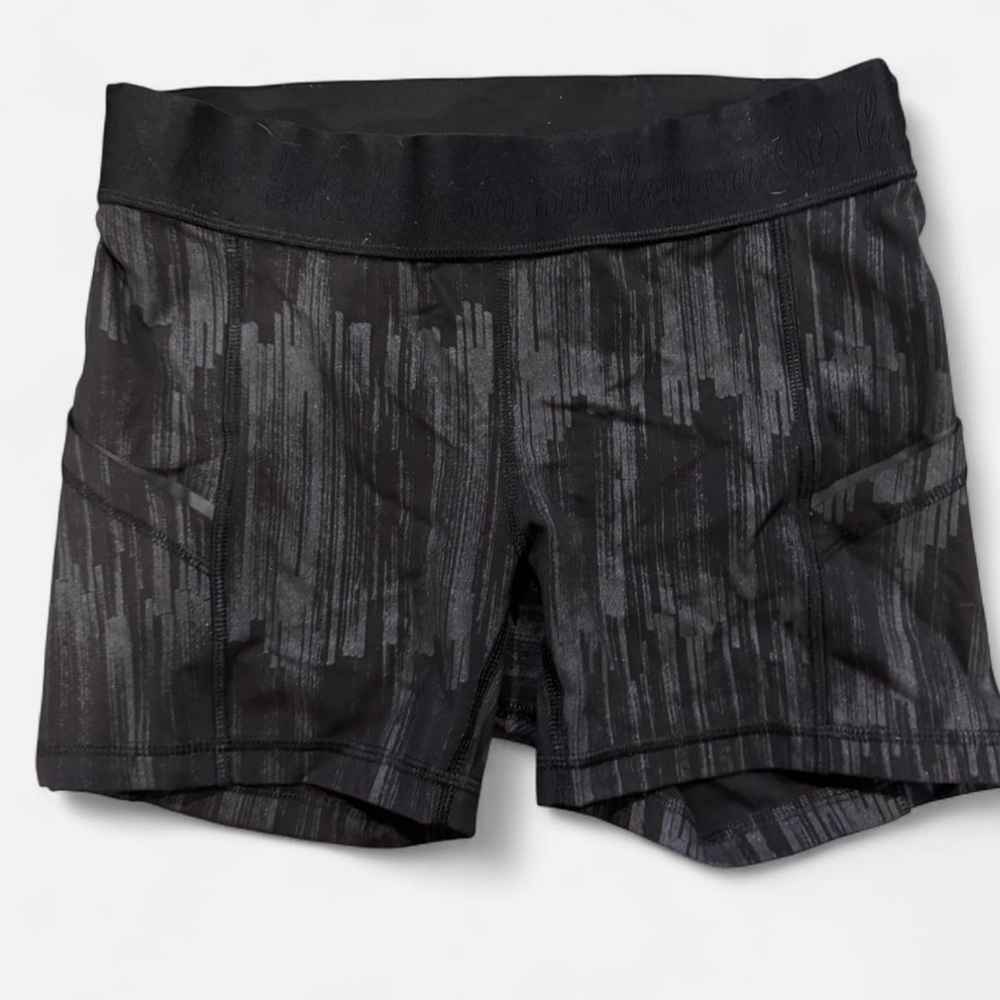 Lululemon Speed Shorts – Black Pattern, Size 6